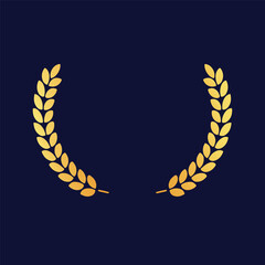 Gold laurel leaves award vector silhouette Stock Illustration