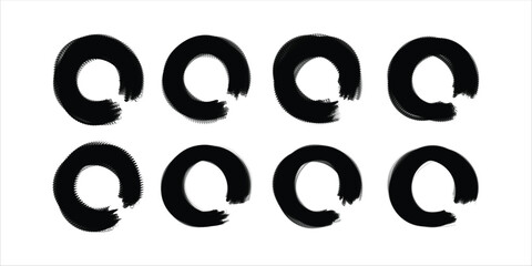 Hand-painted ink loops in circular formations, ideal for logo design, meditative visuals, minimalist branding elements, and spiritual or artistic packaging compositions with modern aesthetics