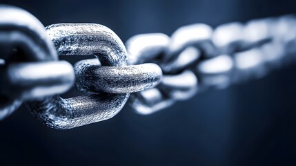 Close-up view of a metallic chain.