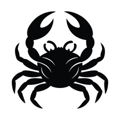 Cartoonish crab Silhouette on white background