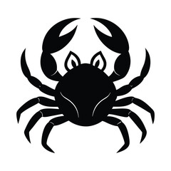 Cartoonish crab Silhouette on white background
