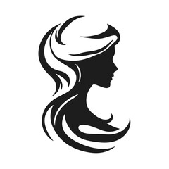 Elegant woman silhouette, female profile vector, beauty salon logo, lady face outline, stylish girl head design
