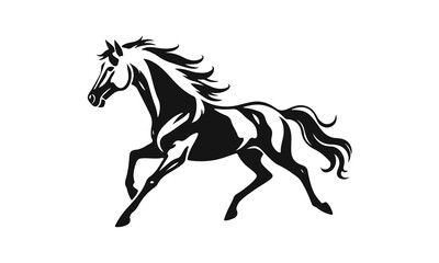 Horse silhouette, animal emblem, horse symbol, vector illustration