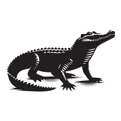 Fototapeta premium Crocodile high quality black vector