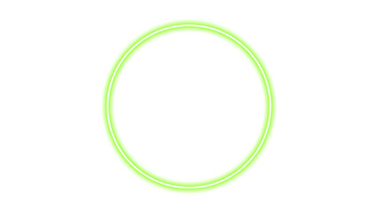 Bright Green Neon Circle Frame Digital Art, Abstract Design Element