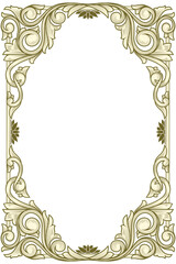 Decorative ornate monochrome retro design blank frame