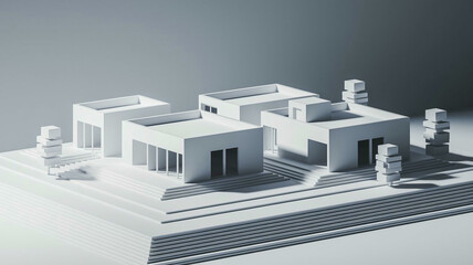 Naklejka premium Architectural model of a modern building - 3d model
