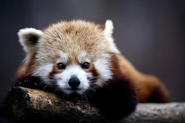 Red panda resting its head cuteness