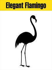 Elegant Flamingo Silhouette Standing on One Leg