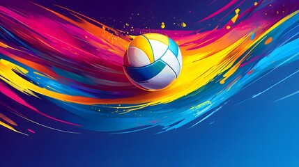 Vibrant volleyball in a dynamic design.