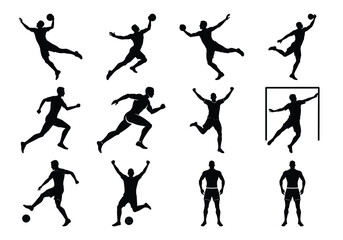 a silhouette Football playing  illustration Vector on white background 