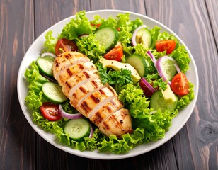 Grilled chicken salad platter