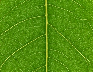 Close-up leaf vein structure