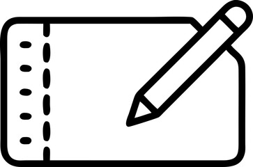 Note - taking - related Vector Icon. Features a notebook with a pencil, representing writing and note - taking. Editable strokes. Vector illustrations.