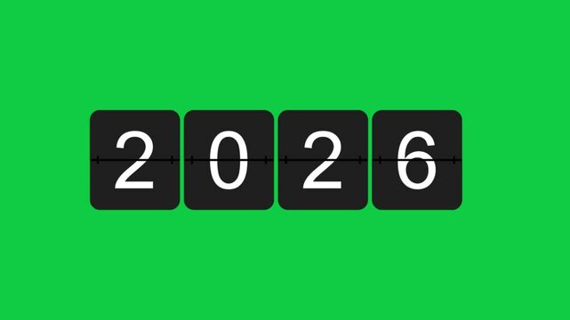 Flip black scoreboard 2026. 3D render. New year concept. Merry Christmas and a happy New Year.