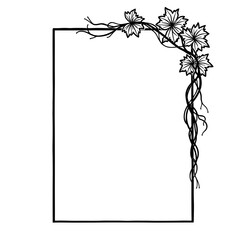 Obraz premium Elegant monochrome botanical frame, perfect for adding a touch of nature to your design projects.