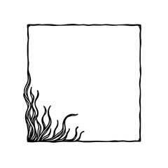 Obraz premium A decorative frame design featuring a delicate floral element, exuding an air of elegance and subtle beauty, perfect for various creative applications.