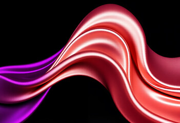 Abstract flowing ribbon with metallic sheen and gradient color