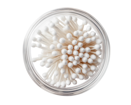 Cotton swabs in container
