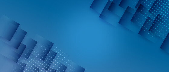 Modern blue geometric background with overlapping square for business presentations
