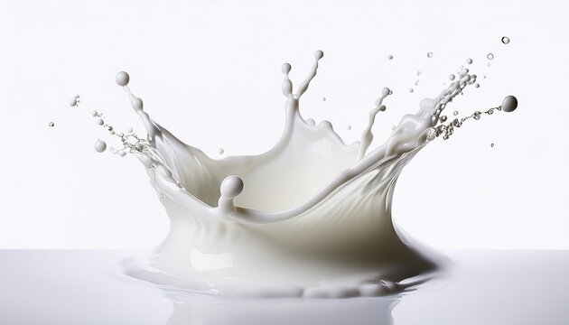 splash of white liquid isolated on white background