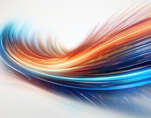 light painting tail on white background optical fiber speed light