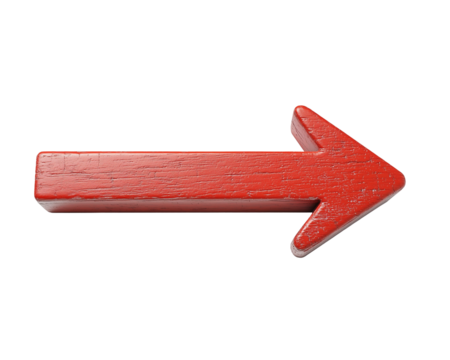 Red wooden arrow pointing to the right