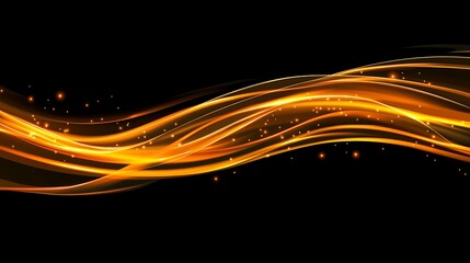 Abstract golden waves on black background (31)