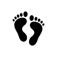 Footprint Impression: A stark black footprint impression against a clean, modern background, offering a visually striking and symbolic representation of presence, movement, and human connection.