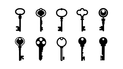 Unlock Secrets: A collection of classic keys, each with unique ornate designs and shapes, stand in a row, ready to unlock doors and hold hidden meanings. Embodying both security and mystery.