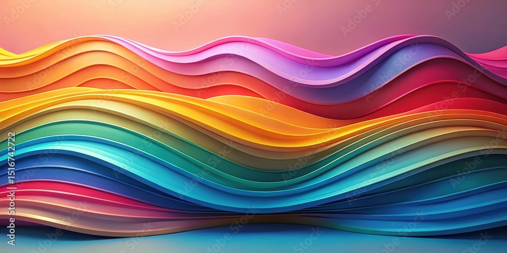 Aufkleber abstract colorful wave pattern background design featuring vibrant hues and smooth curves