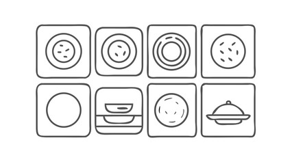 set of icons plate 