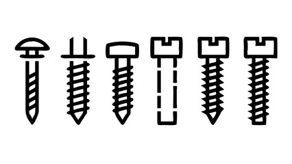 vector illustration of a drill bits or screw