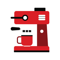Red Espresso Machine Icon A Simple Illustration of Coffee Brewing Equipment
