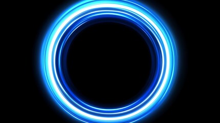 Obraz premium Abstract glowing blue circle frame