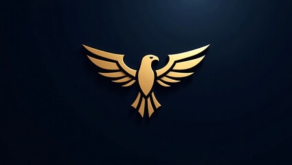 Obraz premium Cybernetic eagle head in glowing pastel lines, representing precision, vision, and digital strength in futuristic form. Golden Eagle logo. Futuristic eagle logo.