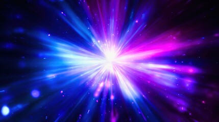 Abstract space background with colorful nebula clouds and glowing light trails