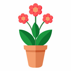 Blooming kalanchoe plant in stylish pot illustration