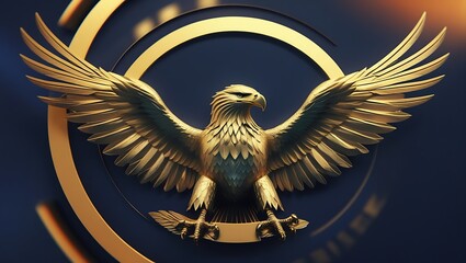 Cybernetic eagle head in glowing pastel lines, representing precision, vision, and digital strength in futuristic form. Golden Eagle logo. Futuristic eagle logo.