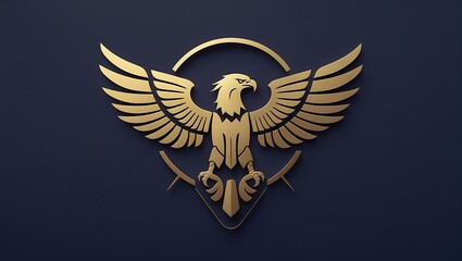 Cybernetic eagle head in glowing pastel lines, representing precision, vision, and digital strength in futuristic form. Golden Eagle logo. Futuristic eagle logo.