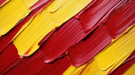 Abstract Brushstrokes of Red and Yellow