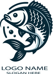 Carp fish logo icon vector .