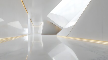 Modern white architectural hallway
