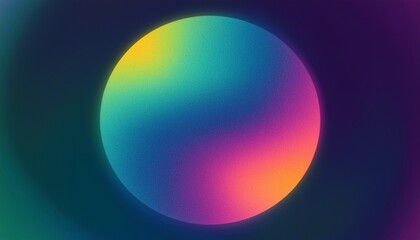 Obraz premium color gradient gradation circle grain noise texture holographic blur abstract background color gradient blend mesh of neon iridescent colors gradation