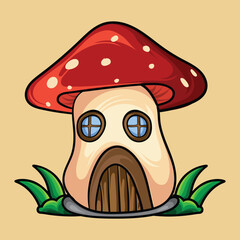 Cute Mushroom made house kids design