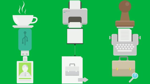 green screen white background arrow it cup coffee printer stamper light bulb typewriter id badge person box pointing briefcase magni image button paper bag saucer square man suit left icon .
