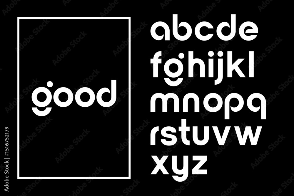 Fototapete abstract fashion font alphabet. typography typeface lowercase and number. vector illustration