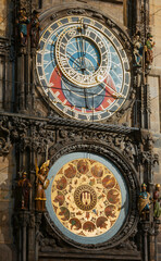 Obraz premium Prague astronomical clock detail with zodiac signs