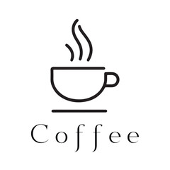 Minimal Coffee Logo Design – Silhouette Style Vector for Café Branding
