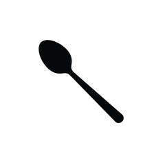 Single spoon vector silhouette on white background. Spoon icon sign illustration design.
